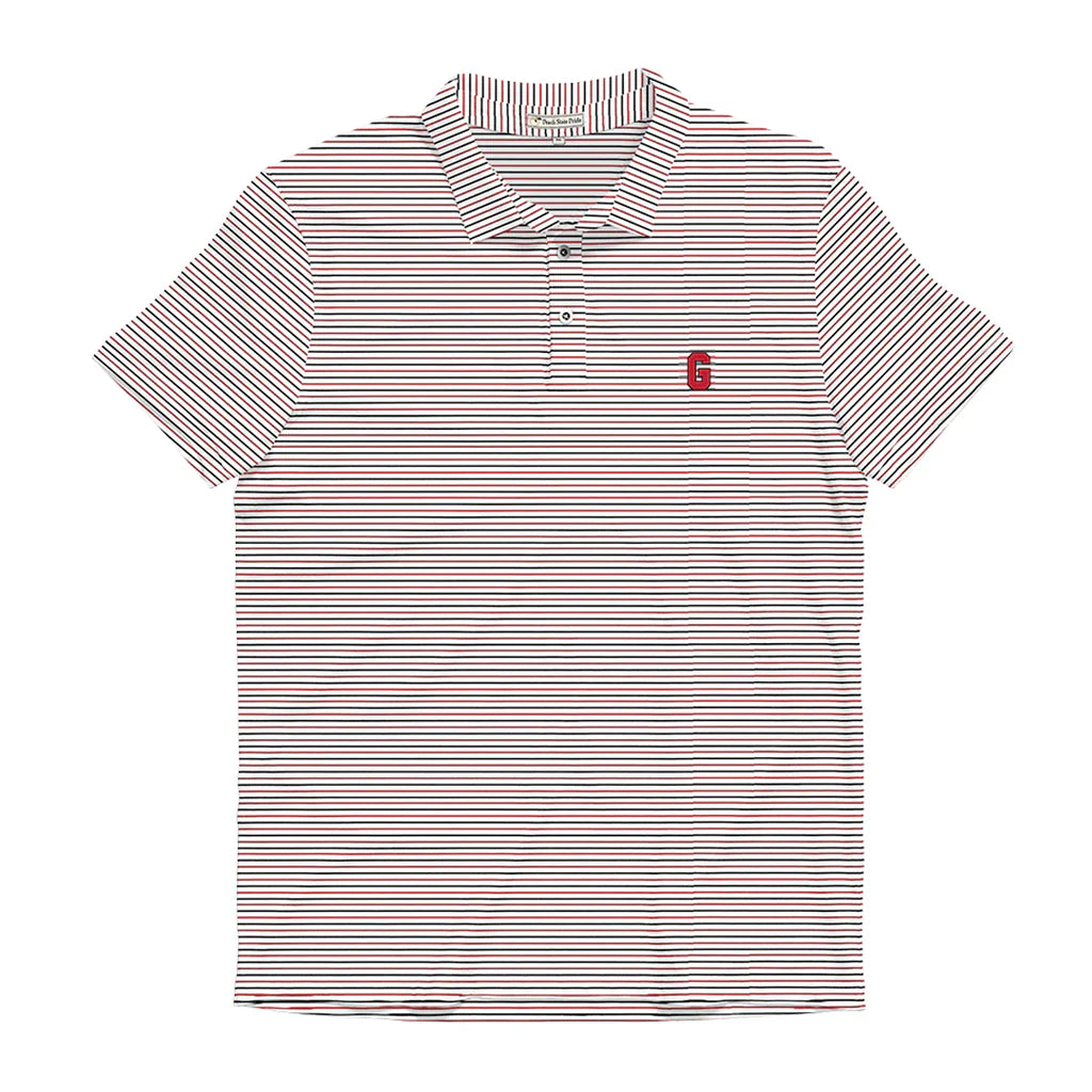 UGA Block G Stripe Polo