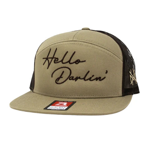 Hello Darlin Trucker Hat Khaki/Coffee