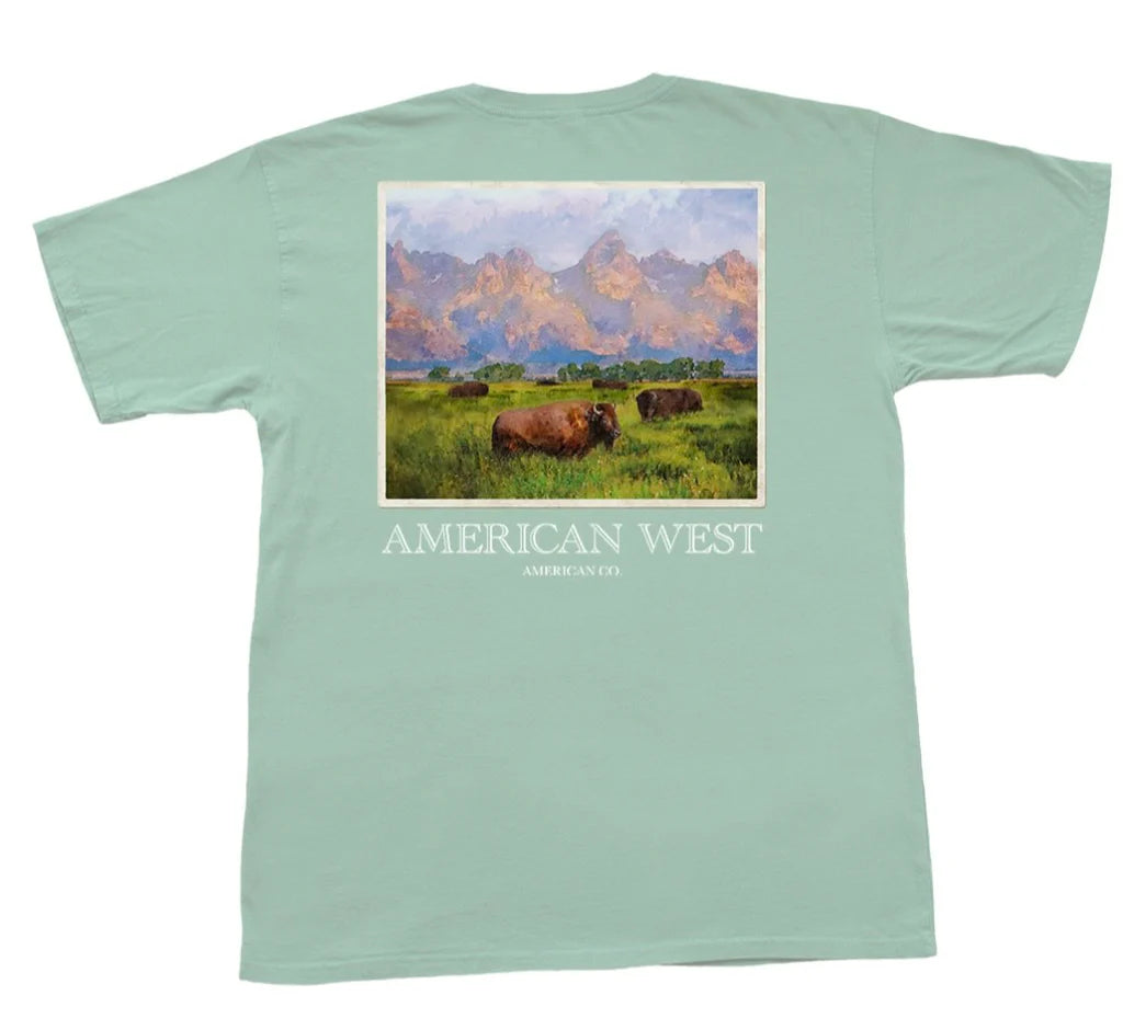 American West SS Tee- Aquafoam