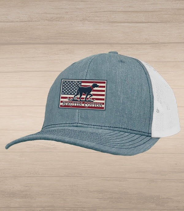Freedom Pointer Patch Trucker Heather Grey/White