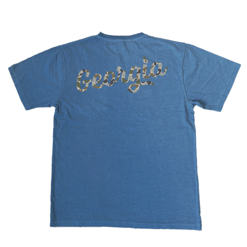 Fishing Camo Script Georgia Tee
