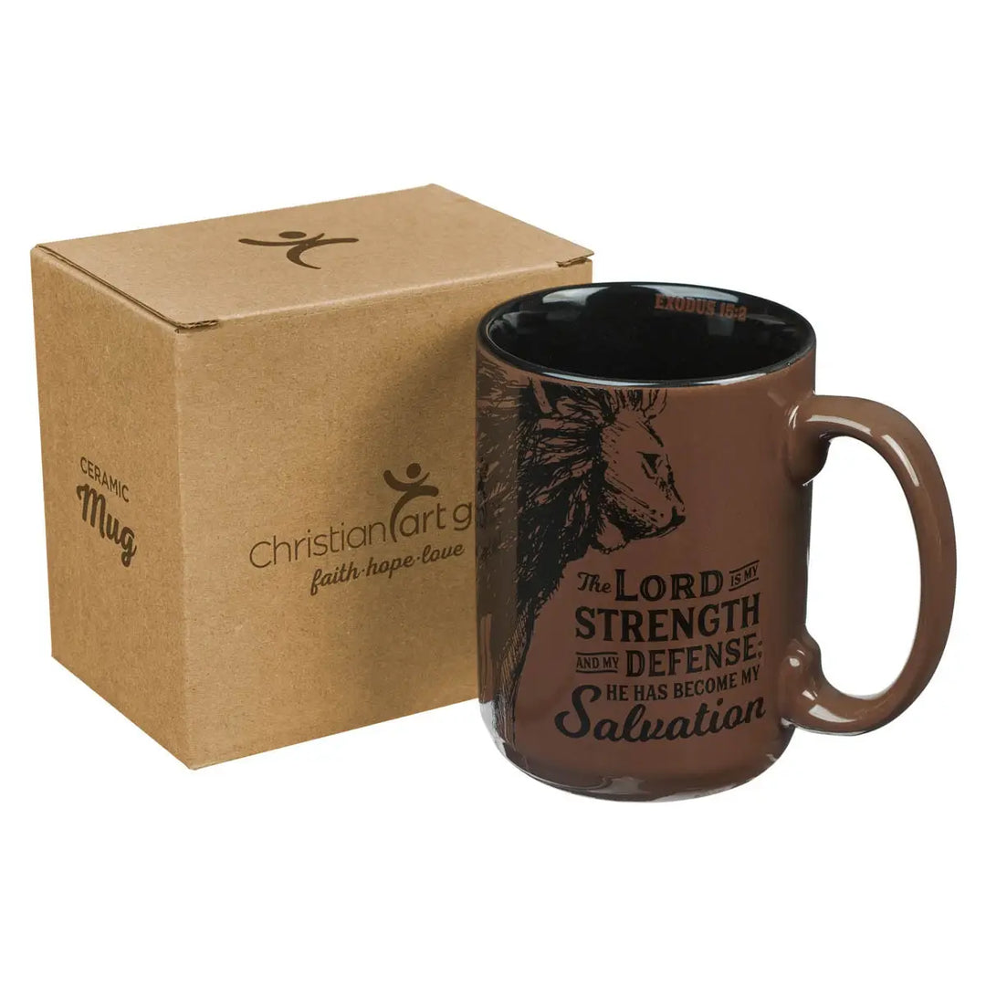 Brown Mug: The Lord Is My Strength Ex. 15:2