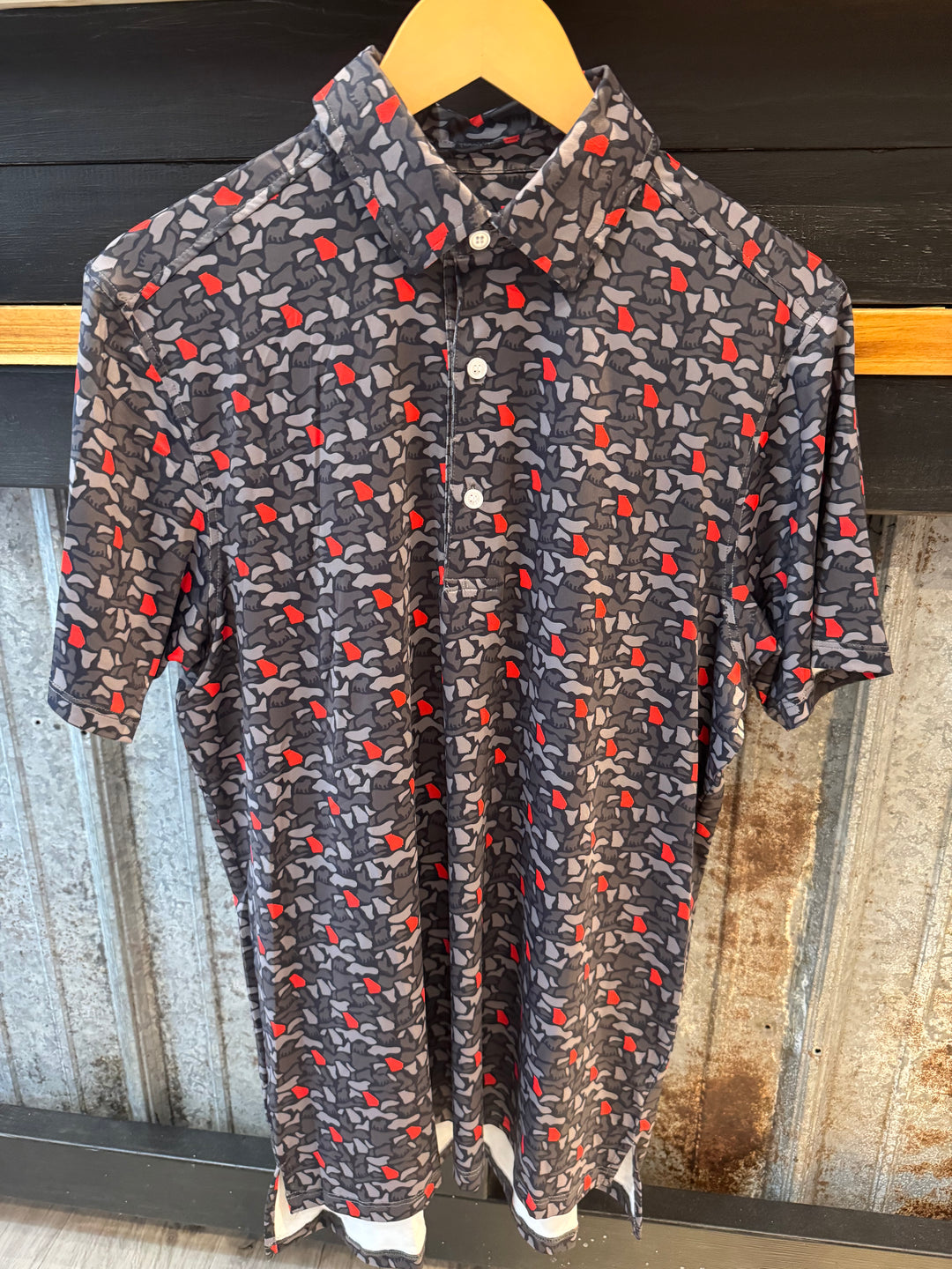Black Georgia Camo Polo