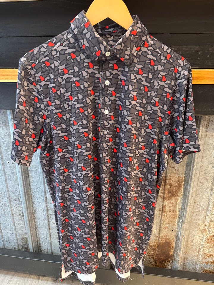 Black Georgia Camo Polo