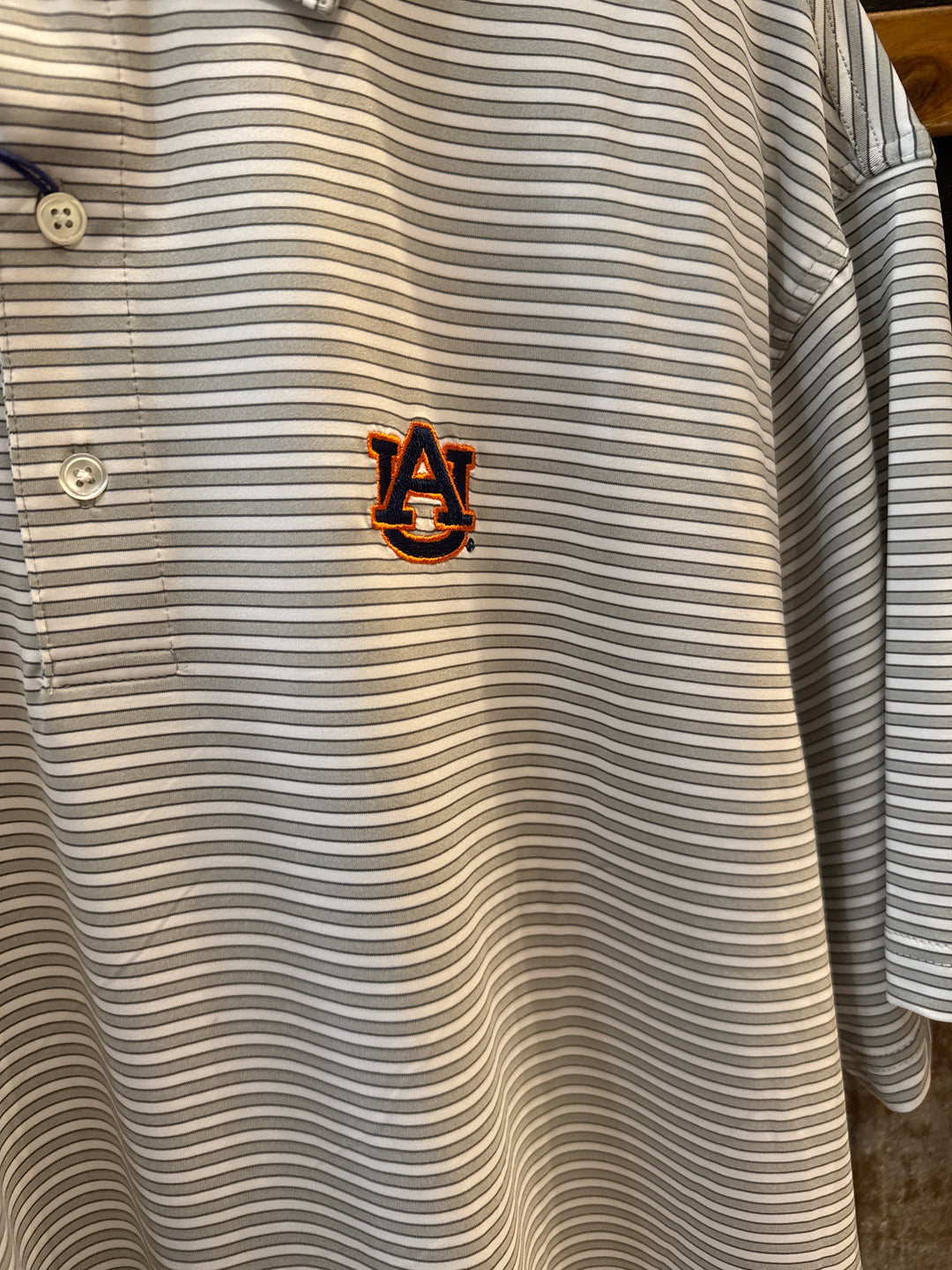 Auburn Mulligan Stripe Polo