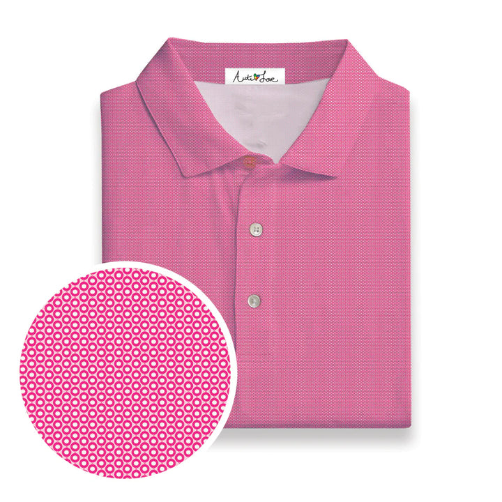 Bright Pink/White Circle Polo