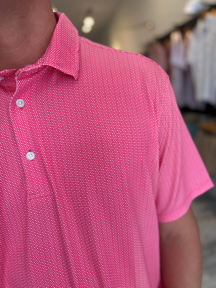 Bright Pink/White Circle Polo