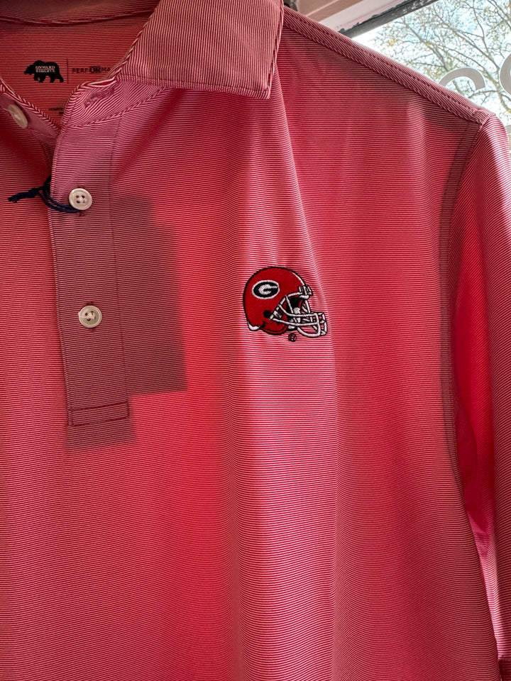 UGA Helmet Stripe Performance Polo