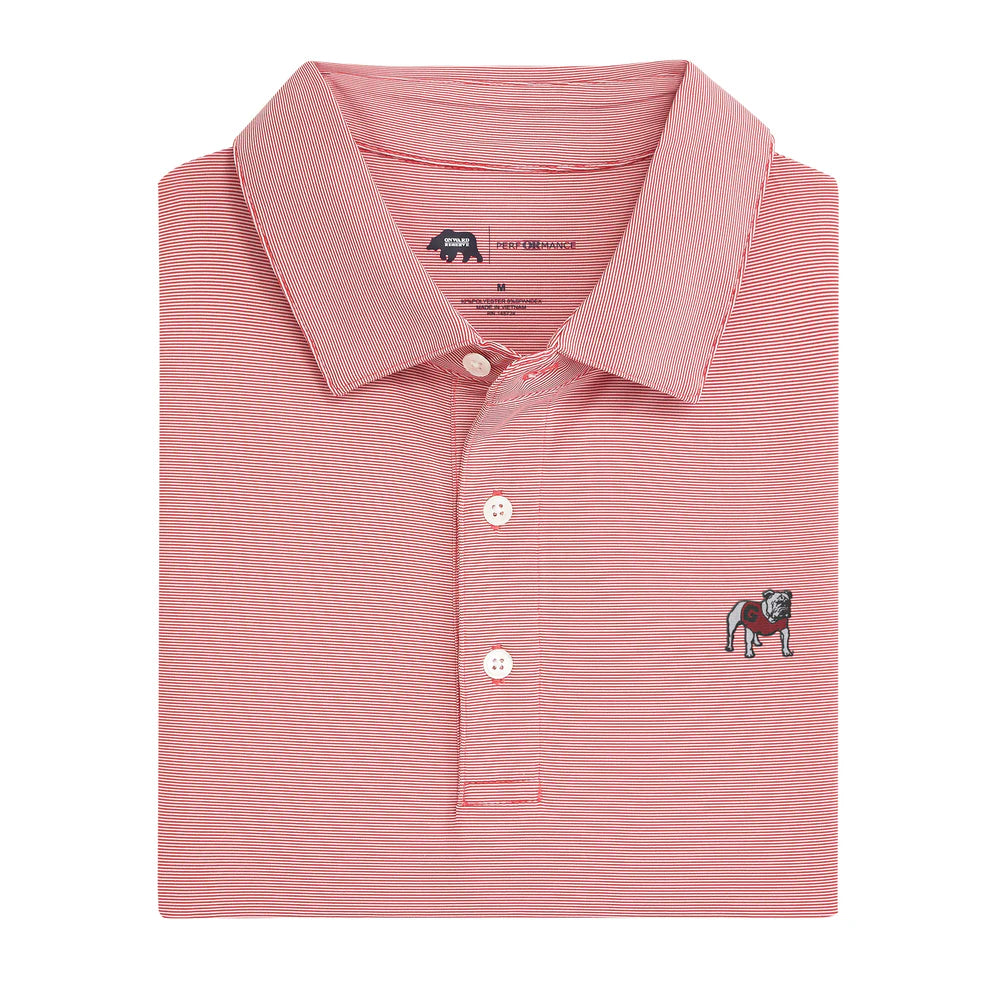 UGA Bulldog Hairline Stripe Polo